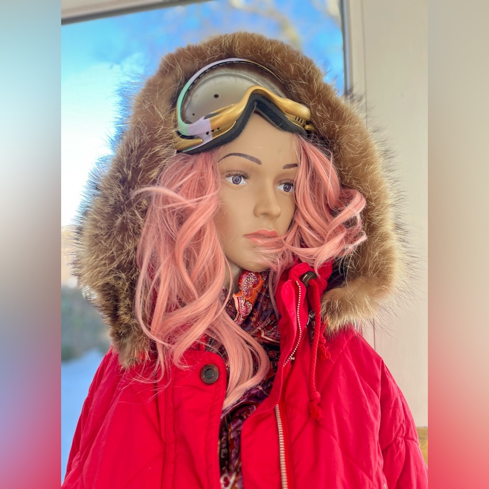Bogner Red Ski & Snow Jacket with Fur Trim Hood - Picture 4 of 5